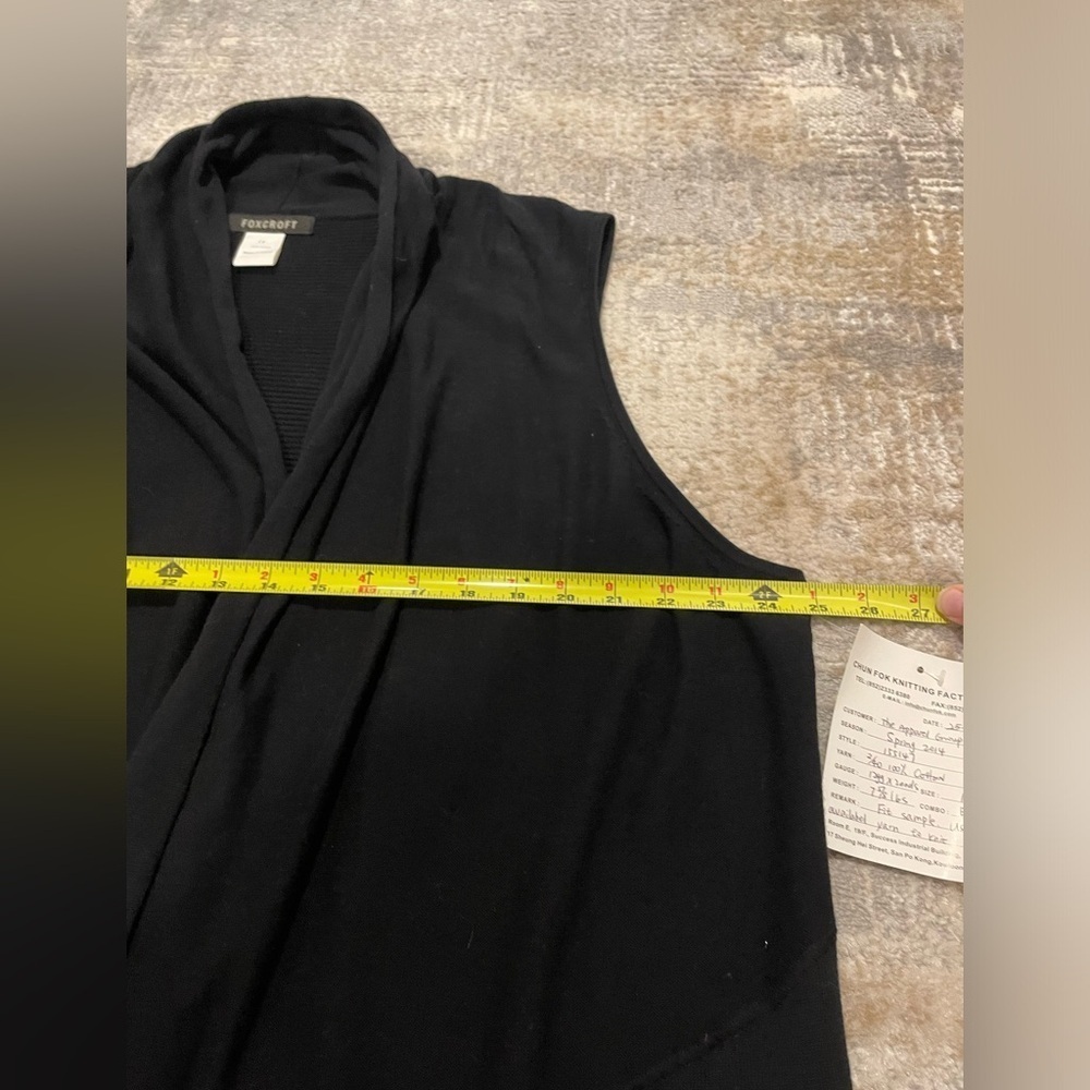 NWT Foxcroft Black Sleeveless Sweater Cadigan Layer Women’s Size 1X 100% Cotton - Picture 6 of 7